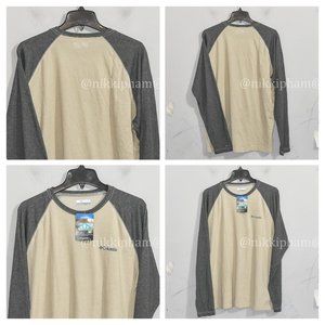 Columbia Men’s Long Sleeve Raglan Tee in grey